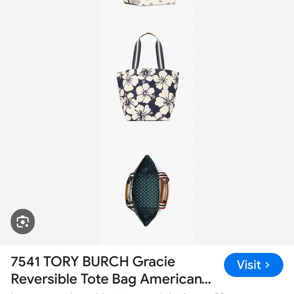 Tory Burch Gracie Printed Canvas Tote Bag.  Reversible.  New. - Picture 2 of 6
